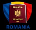 Румынский паспорт на флаге Румынии